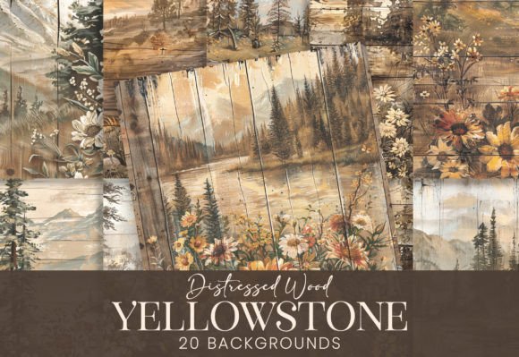 Download Yellowstone Landscape Rustic Wood Boards - Yellow Collection