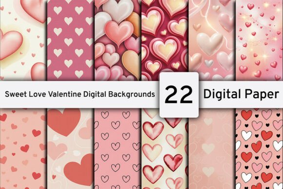 Download Sweet Love Valentine Digital Backgrounds - Backgrounds Collection
