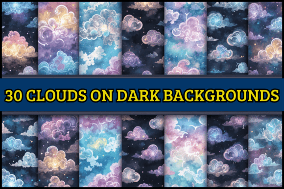 Download 30 Clouds on Dark Backgrounds - Backgrounds Collection