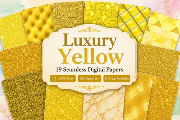 Download Luxury Yellow Digital Paper Set - Yellow Collection