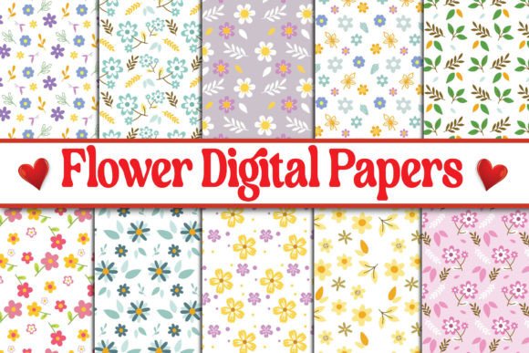 Download Digital Floral Papers, Seamless Patterns - Digital floral Collection