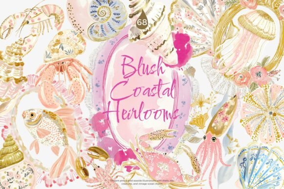 Download Blush Gold Coastal Clipart Set - Premium Resources